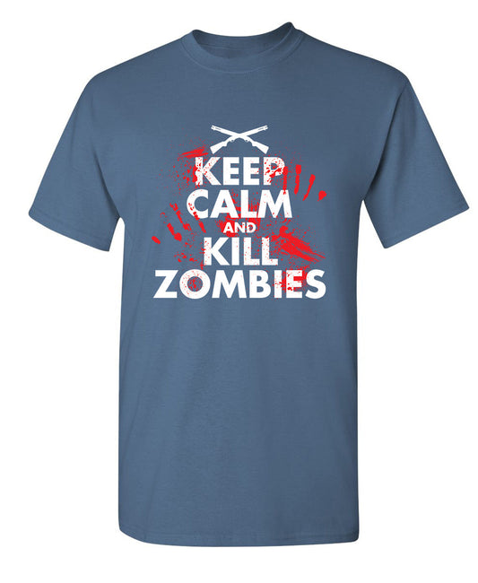 Funny T-Shirts design "Keep Calm And Kill Zombies"