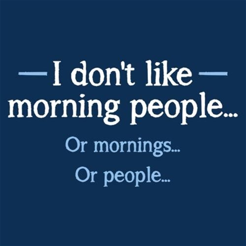 Funny T-Shirts design "I Don't Like Morning People... Or Mornings... Or People..."