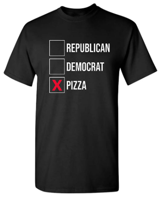 Funny T-Shirts design "Republican Democrat Pizza"