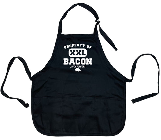 Funny T-Shirts design "Property Of XXL Bacon Juicy Flavor! Apron"