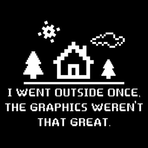 Funny T-Shirts design "I Went Outside Once. The Graphics Weren't That Great"