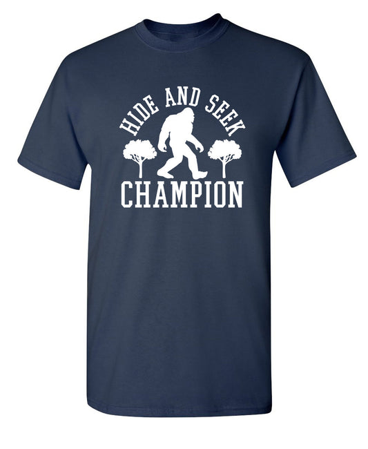 Funny T-Shirts design "Bigfoot - Hide And Seek Champion"