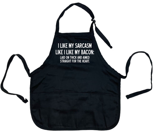 Funny T-Shirts design "I Like My Sarcasm, Like I Like My Bacon Apron"