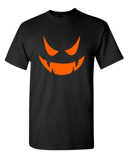 Funny T-Shirts design "Vampire Pumpkin Emoticon"