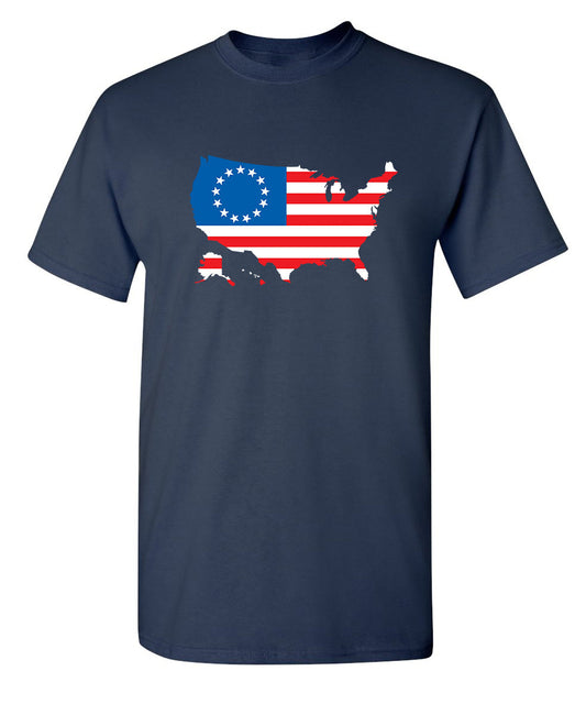 Funny T-Shirts design "Betsy Ross USA Shaped Flag"