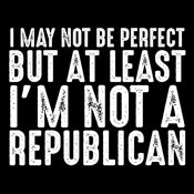Funny T-Shirts design "I May Not be Perfect But At Least I'm Not a Republican"