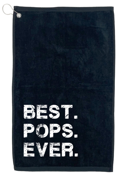 Funny T-Shirts design "Best Pops Ever, Golf Towel"
